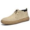 2025 Sapatos de Skate de Cano Médio em Couro Aveludado Botas Martins Zhongbang Sapatos Casuais de Couro Vintage Masculinos Sapatos da Moda com Solado Grosso