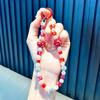 Cadena para teléfono móvil con cuentas de cristal y bola de diamante, llavero, sacudir voz, colgante para bolso en vivo, llavero, pequeños regalos para estudiantes al por mayor