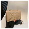 Bolso de Cuadros Stitch para Mujer 2024 Primavera Nuevo Versátil Color Sólido Textura Hombro Cruzado Cadena Bolso Cuadrado Pequeño