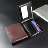Cartera corta para hombre de suministro transfronterizo, versátil, juvenil, horizontal, casual, delgada, de cuero PU, con 3 ranuras para tarjetas, portaboletos moderno
