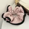 Goma para el pelo tipo scrunchie con estampado estilo coreano y bordes rizados, diseño sedoso de alta gama, accesorio para el cabello versátil y elegante