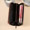 Cartera de Piel Sintética para Hombre con Múltiples Ranuras para Tarjetas Estilo Largo Casual de Gran Capacidad Bolso de Mano Multifuncional para Teléfono y Cambio