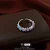 Anillo Abierto Flor Estrella de Zirconia, Moderno y Elegante, Anillo de Dedo Índice de Alta Gama, Diseño de Nicho, Anillo Dulce y Fresco Estilo Ins