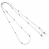 Corrente de Bolinhas com Clipe Corrente de Óculos Feminina Halter Popular Corrente de Olho Retrô Simples Cordão Antiderrapante Corrente de Óculos de Sol para Presbíopes