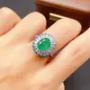 Anillo de Esmeralda Natural Transfronterizo Accesorios para Mujer Nicho Gama Alta Joyería de Plata 925 7*9 Joyería de Lujo Venta Directa de Fábrica