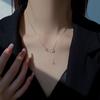 Collar de plata de ley S925 con diseño de nicho y nariz de cerdo para mujer, cadena de clavícula ligera de lujo de alta gama, nuevo regalo de San Valentín.