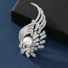 Broche de Alas de Ángel Transfronterizo Alas de Perla Doble Propósito Colorido Exquisito Elegante Moderno Pluma Nuevos Accesorios para Mujer