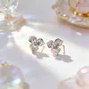 Nuevos Pendientes de Flor de Orquídea Mariposa para Mujer, Aguja de Plata S925, Suaves y Elegantes, Pendientes de Moda y Versátiles, Accesorios para Orejas Ligeros de Lujo y Simples