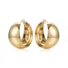 Pendientes Metálicos Europeos y Americanos de Nuevo Estilo, Forma de U Ancha, Únicos y Exagerados, Aros Dorados Grandes, Pendientes de Clip de Nicho para Mujer