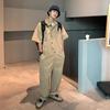 Ropa de Trabajo para Hombre Traje Casual Holgado de Verano Pantalones Cortos de Manga Corta Duffian Conjunto de Ropa Guapo para Hombre