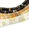 Ágata calcedonia natural corte recto cuentas para perforar pulsera collar DIY cuentas sueltas accesorios de joyería venta al por mayor