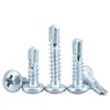 Tornillos de Cola de Taladro Cruzado Zincado Azul y Blanco Cabeza Pan Autorroscantes Autoperforantes M4.2*13-M4.2*5 Cola de Milano