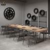 Mesa de comedor y silla de madera maciza moderna estilo industrial hierro barbacoa mesa para olla caliente transparente Bar cafetería Música comedor mesa combinación