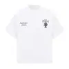 Marca Nacional Tendência Estilo Retrô Americano Bordado de Letras com Pérolas Camiseta de Manga Curta para Homens, Verão Design Solto Top para Casal