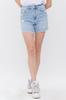 Xintang Denim Factory personalizado Amazon Cross-Border E-commerce shorts jeans elástico de cintura alta com corte de borda crua para mulheres
