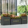 Caixa de Flores de Aço Inoxidável Combinação Caixa de Plantio Retangular para Escritórios de Vendas, Praças, Ruas, Grades de Ferro para Jardim Municipal Calhas de Flores