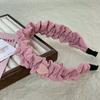 Diadema de Peluche Rosa Estilo Chanel para Mujer, Diadema de Corona Alta, Diadema Ancha de Otoño e Invierno para Lavarse la Cara, Nuevo Pasador para el Cabello