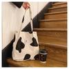 Bolso Tote Estampado para Mujer Casual Estilo Coreano Gran Capacidad Bolso Tote de Lona de Pana Bolso de Hombro de Felpa para Viaje para Mujer