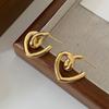 Aretes de Tuerca Amor Twisted Metal Aretes Simples Estilo Frío Personalidad Popular en Internet Pequeños y con Temperamento Diseño Ins con Sentido del Diseño