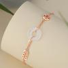 Pulsera de plata de ley S925 con moneda y calcedonia para mujer, moda nacional, estilo de corte, pulsera de moneda de cobre, pulsera de hebilla segura de lujo ligero para Instagram
