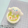 Perro de orejas grandes tridimensional luminoso huevo escalfado juego de comida accesorios de resina manual DIY encogimiento simulación casa de juegos para niños comida
