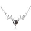 Plata esterlina 925 un ciervo tiene tu collar de asta te amo cadena para clavícula mujer TikTok japonés y coreano colgante Mori regalo