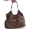 Bolso de Hombro con Cordón de Pana con Estampado de Leopardo Retro Coreano Moda Gran Capacidad Bolso Sobaco Bolso de Mano Casual Versátil Bolso Tote