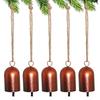 Amazon Hot Sale Sino de corda de cânhamo Metal Natal Vintage Ferro forjado Sino reto Sino de parede para pendurar Sino de trenó