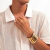 Café billón personalidad europea y americana hombres pulsera ancha simple versátil geométrica metal pulsera abierta tendencia de moda hombres
