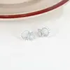Brincos de Argola Finos com Revestimento de Flores Frescas Pequenas, Pino de Prata Esterlina 925, Brincos da Moda Elegantes, Brincos de Nicho de Alta Qualidade para Mulheres