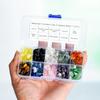 Materiales de joyería de bricolaje, venta caliente transfronteriza europea y americana, 10 tipos de muestra de piedra semipreciosa natural de cristal mixto, rollo de piedra de afilar, geografía