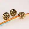Prata Antiga 10mm Furo Grande Contas Vazadas Contas Espaçadoras Redondas Retro Acessórios DIY Liga Bola Oca Contas Soltas Acessórios para Joias