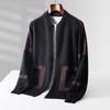 Suéter de Lã Outono e Inverno Masculino Jaqueta de Tricô com Gola Cardigan Jacquard Jaqueta Engrossada Roupa Externa Suéter Base Suéter de Caxemira