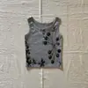 Subcultura Y2K Diseño de Patrón Oscuro Camiseta sin Mangas Ajustada para Mujer High Street Retro Trendy Estilo Ins Transfronterizo Nuevo Modelo