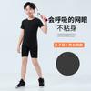Camiseta Esportiva Infantil de Manga Curta de Secagem Rápida para Meninos Verão Calça Justa Corrida Basquete Fitness Roupas Absorventes de Suor Treino