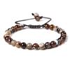 Pulseira Feminina Popular de Pedras Naturais Olho de Tigre 6mm da Amazon, Pulseira com Pingentes Tecida à Mão, Venda Quente
