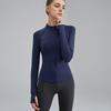Chaqueta deportiva de manga larga para mujer, con cremallera, cuello vertical, ajustada, para yoga y correr al aire libre, otoño e invierno 2024