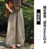 Calça Xadrez Vintage de Perna Larga para Mulheres, Nova Coleção Primavera e Outono 2026, Cintura Alta, Efeito Emagrecedor, Caimento Relaxado, Tamanho Petite, Caimento Fluido, Calça Casual