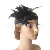 Diadema de Plumas de los años 20 Banda de Cuero Banda para el Cabello Sombrerería Retro Europea y Americana Diadema para Fiesta de Baile Accesorios para el Cabello Gatsby