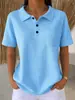 2026 Camiseta Manga Curta Gola Polo Waffle Feminina Verão Novo Solta Emagrecedora Versátil Bolso Lapela Top