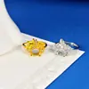 Montura de anillo de plata de ley s925, forma de huevo 6*8mm, hueca con acabado cepillado, accesorio de joyería para incrustar cristales DIY