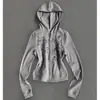Sudadera con capucha para mujer Y2K de manga larga con cremallera impresa ajustada chaqueta estilo punk callejero hip-hop ins