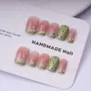 Nuevo Estilo Puro Hecho a Mano Verano Fresco Degradado Lunares Super Blanqueadoras Uñas Portátiles Lujo Ligero Francés Desmontables Pegatinas de Arte para Uñas