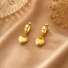Juego de Joyería de Acero Inoxidable con Forma de Corazón Japonés y Coreano Más Vendido, Collar de Acero de Titanio Amor, Joyería de Lujo Ligero de Nicho en Oro de 18 Quilates para Mujer