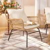 Cesta Colgante para Jaula de Pájaros Exterior Sillón de Mimbre Silla de Mimbre Patio Jardín al Aire Libre Impermeable Balcón Ocio Mimbre Mecedora Perezosa Sillón