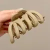 Para cabelos grossos, presilha de tubarão acrílica da moda, presilha de cabelo francesa fofa em formato de coração, presilha de garra com laço elegante para mulheres