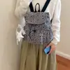 Mochila de Doble Hombro Estilo Coreano con Lazo de Corazón para Mujer, Mochila Retro de Pana con Cierre de Cordón, Versátil para Viajes, Estudiantes, Bolsa Escolar
