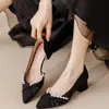 Moda Hada Brisa Nocturna Suave Elegante con Falda Flats para Mujer 2025 Verano Nuevo Estilo Boca Baja Punta Afilada Tacones Altos