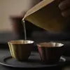 Taza de Té Japonesa Estilo Wabi-Sabi Dinastías Tang y Song, Juego de Té Kung Fu, Taza de Cata de Arcilla Estilo Antiguo Cerámica, Taza Individual Pequeña Capacidad Cerámica Gruesa