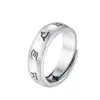 Anillo de Pareja con Mantra de Seis Caracteres en Plata de Ley 999 Par de Anillos Abiertos Retro Dominantes de Plata Pura para Dedo Índice de Hombre y Mujer